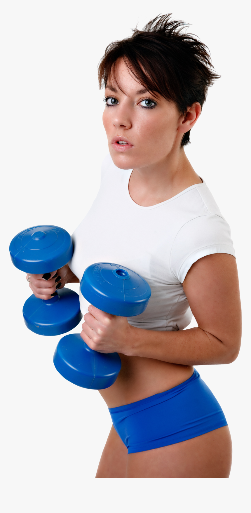 Young Fitness Woman Exercises With Dumbbell Png Image - Woman Exercising Png, Transparent Png, Free Download