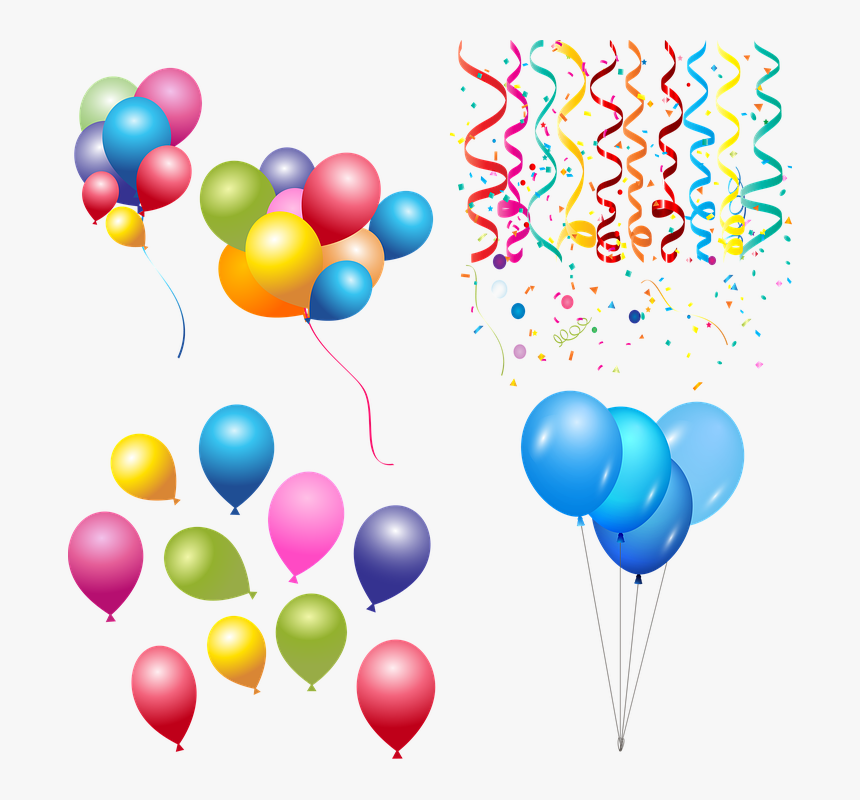 Globos, Confeti, Celebración, Cumpleaños, Diversión - Festive Balloon Background Png, Transparent Png, Free Download