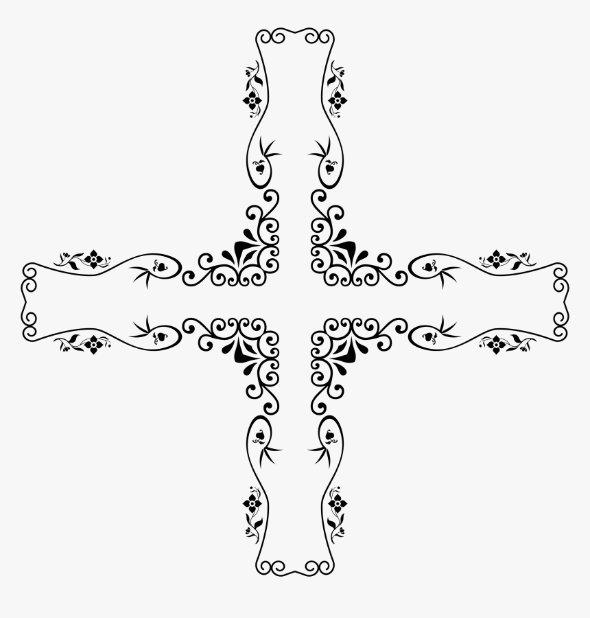 Vintage Flourish Cross Medium - Ornament Cross, HD Png Download, Free Download