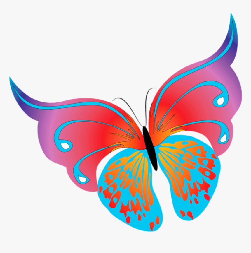 Butterflies Clipart Summer Flower - Purple Butterfly Clip Arts, HD Png Download, Free Download