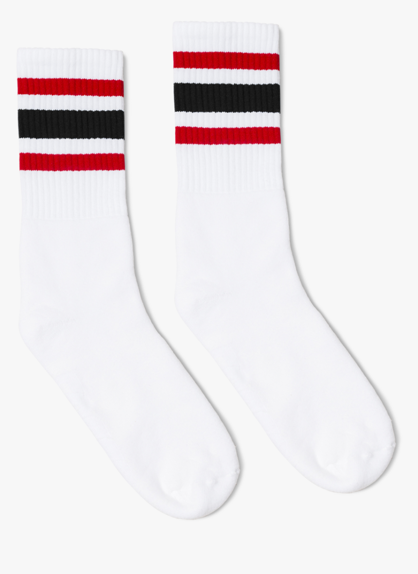 Socco Skate Socks - Sport Socks With Red And Black Stripe, HD Png Download, Free Download