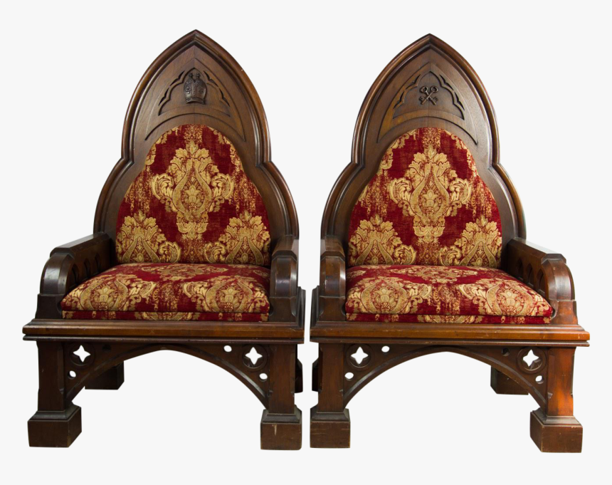 Clip Art Th C Gothic - King And Queen Throne Chairs Transparent, HD Png Download, Free Download
