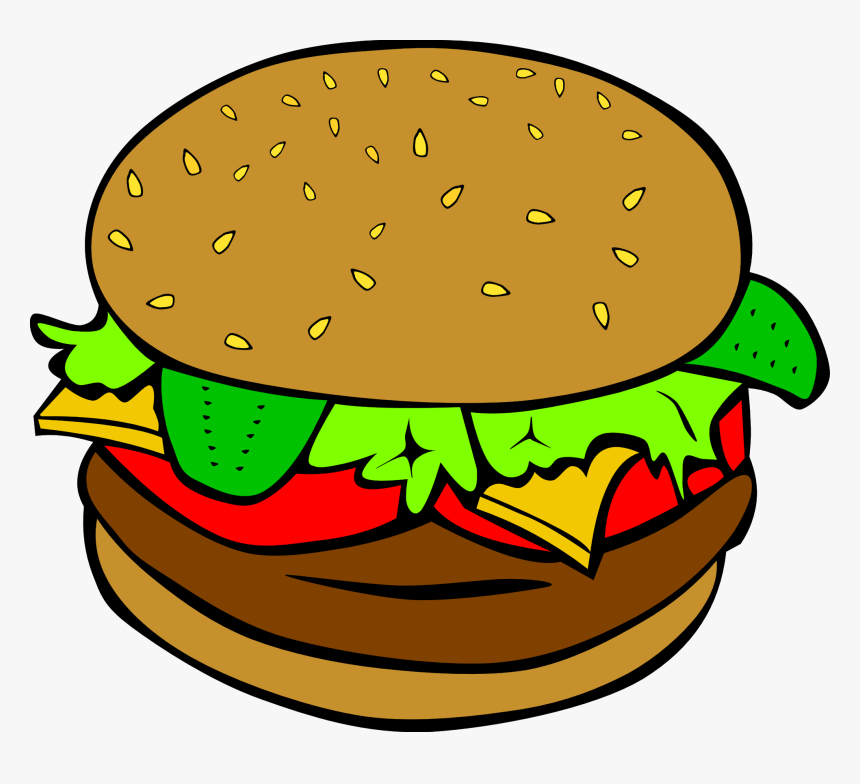 Burger Clipart Transparent Background - Food Clipart, HD Png Download, Free Download
