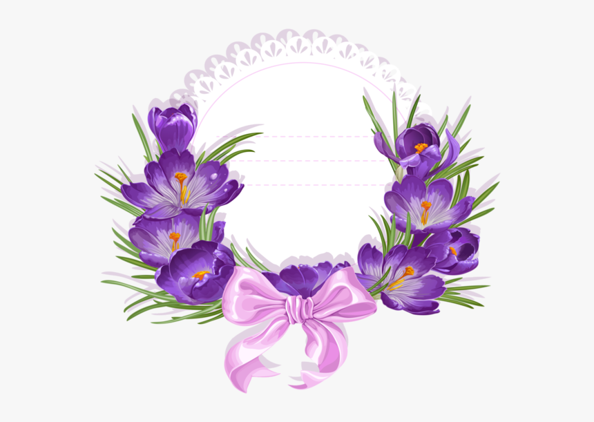 Etiquetas Con Flores Moradas , Png Download - Purple Flower Frame Vector, Transparent Png, Free Download