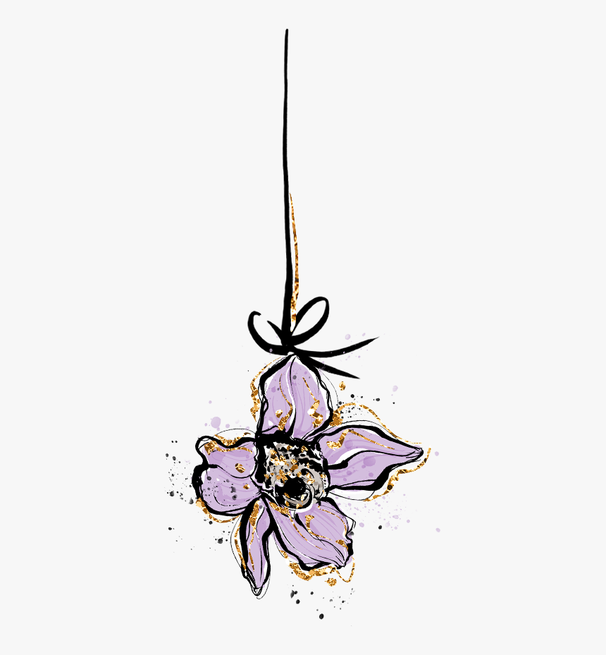 #purple #flower #flores #moradas #gold - Delphinium, HD Png Download, Free Download