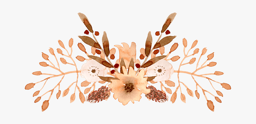 Brown Flowers Watercolor Png, Transparent Png, Free Download