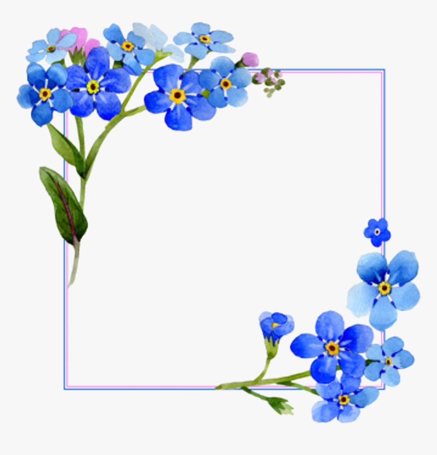 Flores Acuarela Png - Watercolor Blue Floral Background, Transparent Png, Free Download