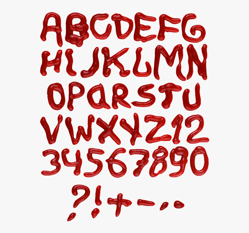 Transparent Ketchup Splatter Png - Ketchup Font, Png Download, Free Download