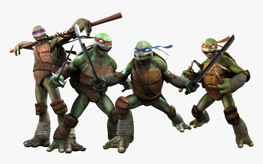 Tmnt Fighting Group - Teenage Mutant Ninja Turtles Png, Transparent Png, Free Download