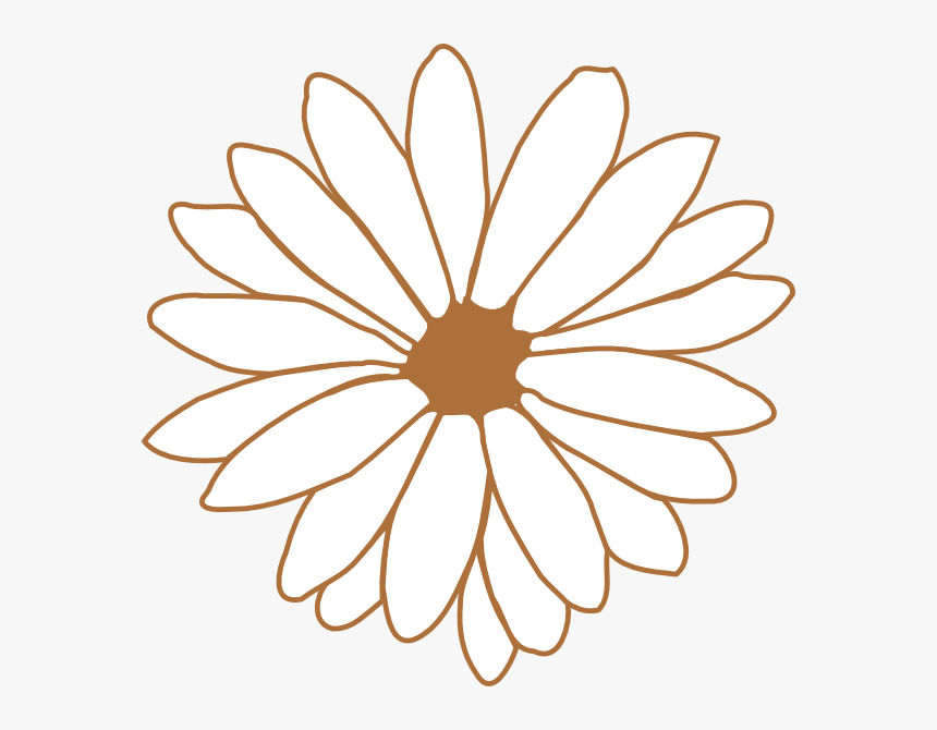 Brown Flower Svg Clip Arts - Daisy Flower Clipart Black And White Png, Transparent Png, Free Download