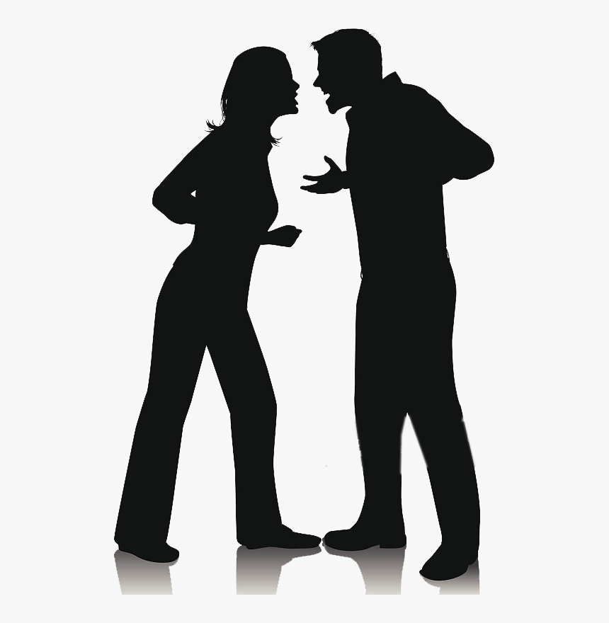 Silhouette Screaming Illustration - Silueta De Parejas Peleando, HD Png Download, Free Download