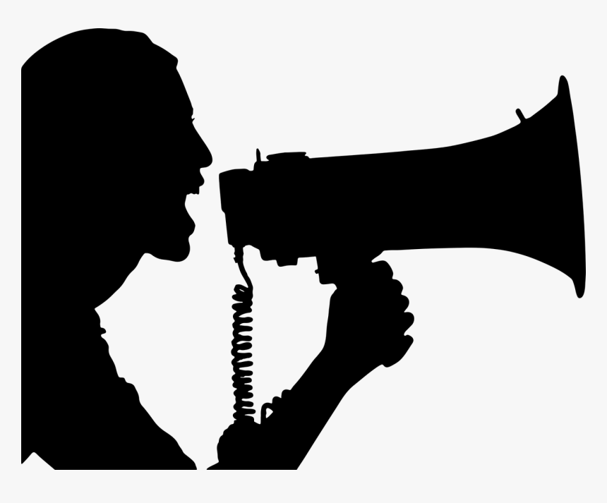 Woman With Megaphone Silhouette, HD Png Download, Free Download