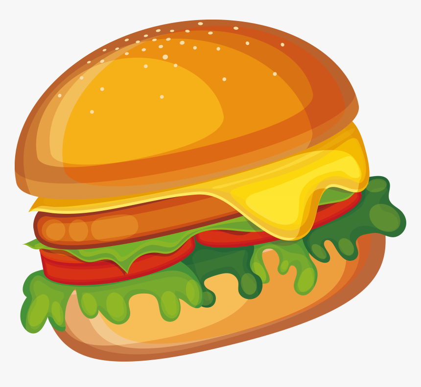 Cheeseburger Hamburger Fast Food Veggie Burger Clip, HD Png Download, Free Download