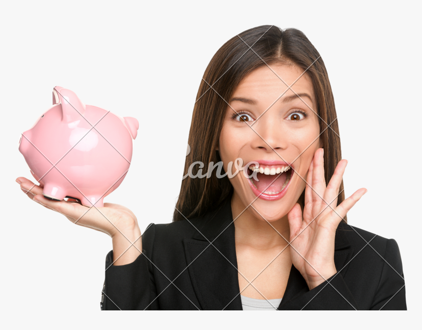 Clip Art Woman Holding Piggy Bank - Canva, HD Png Download, Free Download