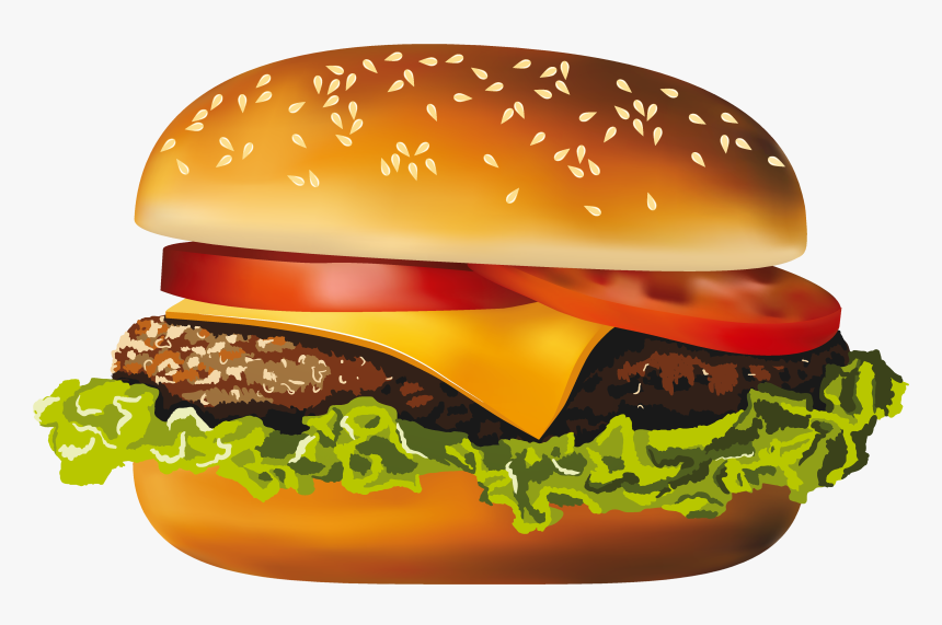 Cheeseburger Clipart Transparent Background - Transparent Background Cheeseburger Clipart, HD Png Download, Free Download
