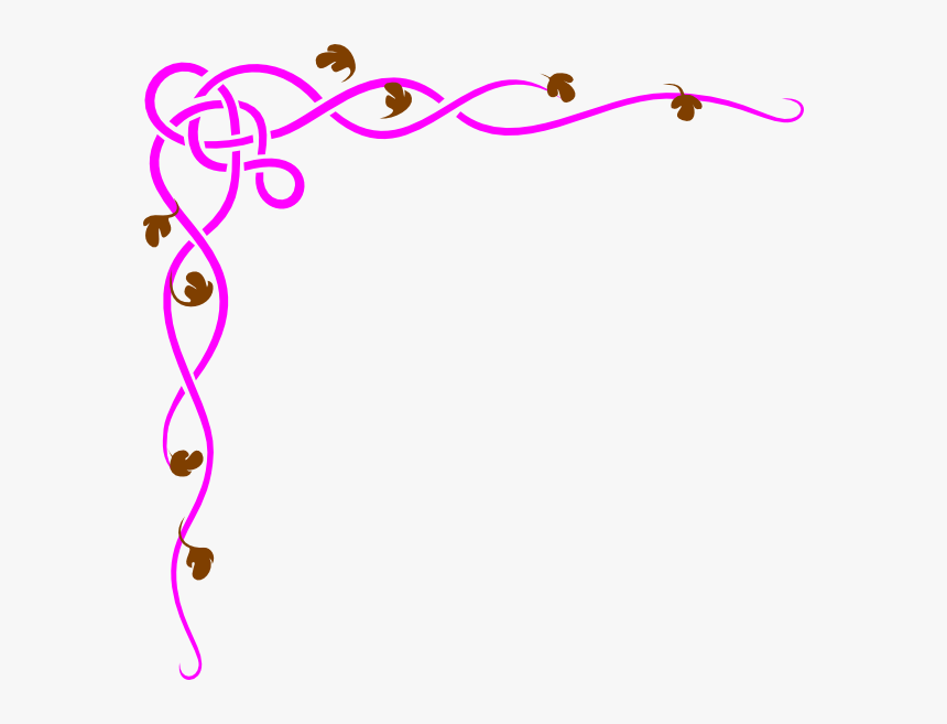 Pink Brown Flower Border Svg Clip Arts - Valentines Day Borders Png, Transparent Png, Free Download