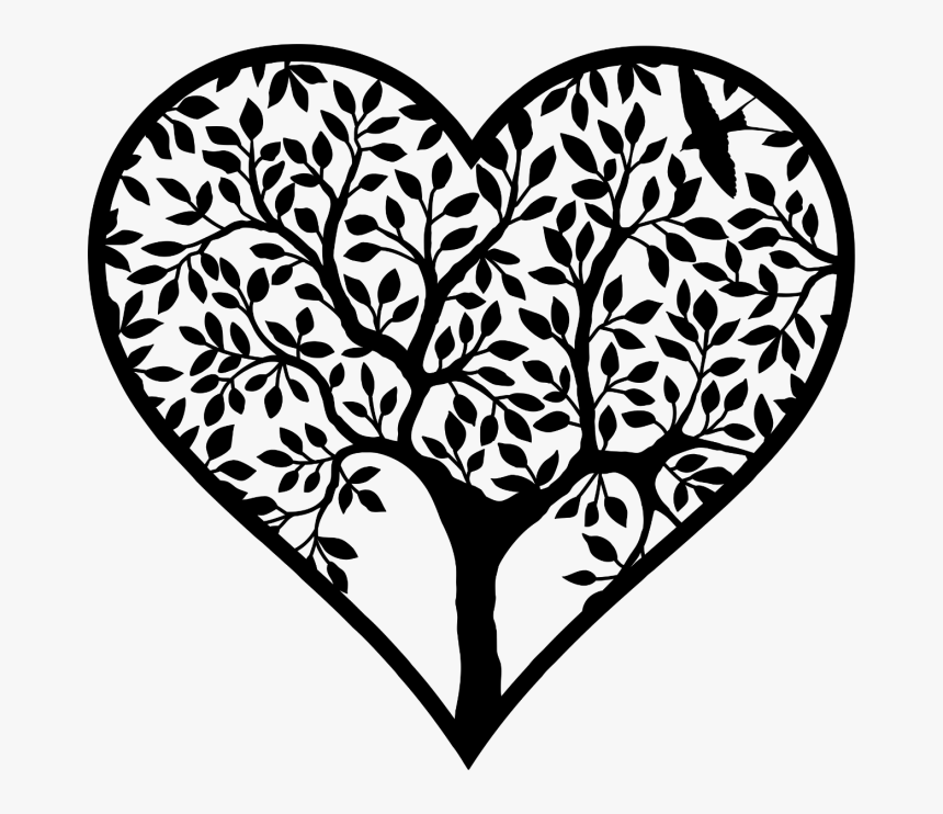 Tree Heart Roots Clipart Black And White, HD Png Download, Free Download