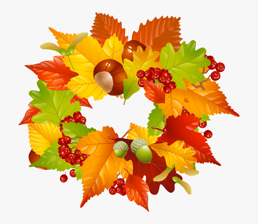 Clip Art Autumn Wreaths - Fall Leaf Wreath Clipart, HD Png Download, Free Download