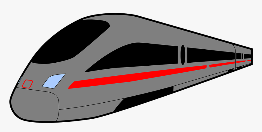 Train, Bullet, Speed, Grey, Red, High Speed, Railroad - Desenho De Um Trem Bala, HD Png Download, Free Download