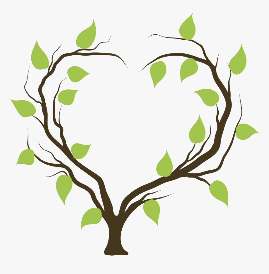 Tree Heart Branch Clip Art - Tree In Shape Of Heart, HD Png Download, Free Download