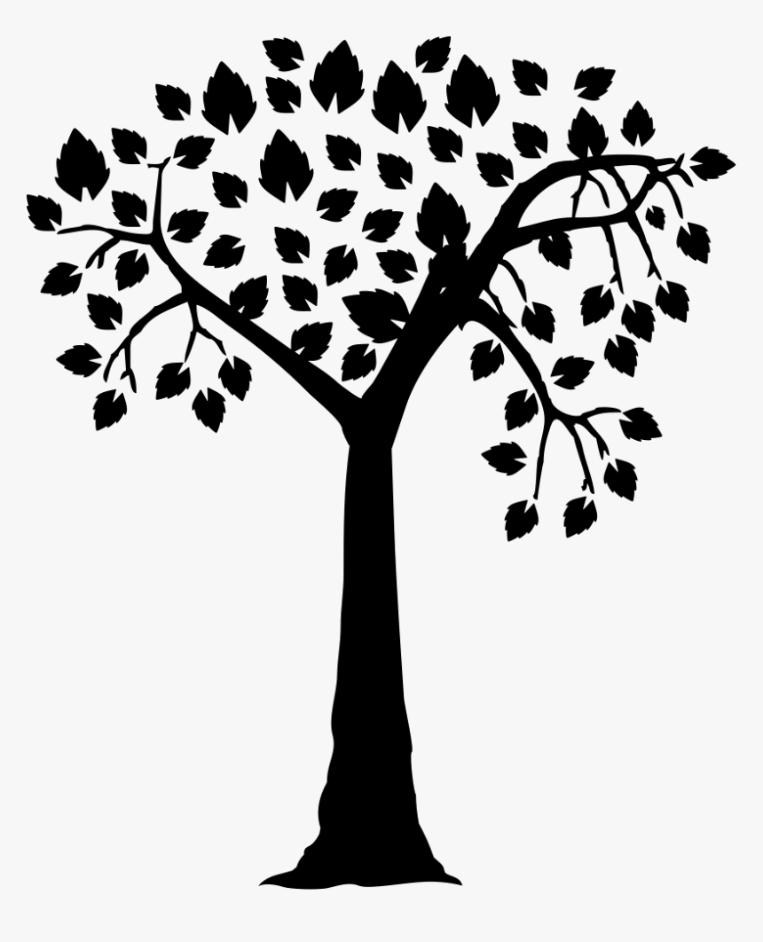 Romantic Tree Shape With Heart Shaped Leaves - Free Svg File Tree, HD Png Download, Free Download