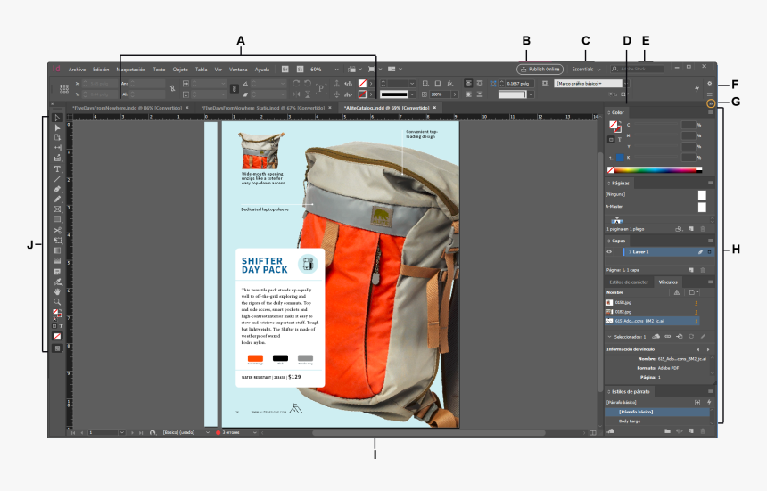 Espacio De Trabajo - Impaginare Un Libro Con Indesign, HD Png Download, Free Download