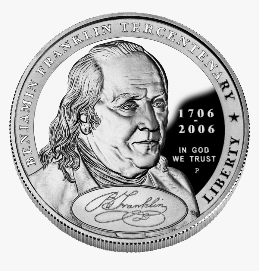 2006 Benjamin Franklin Founding Father Silver Dollar - Benjamin Franklin, HD Png Download, Free Download