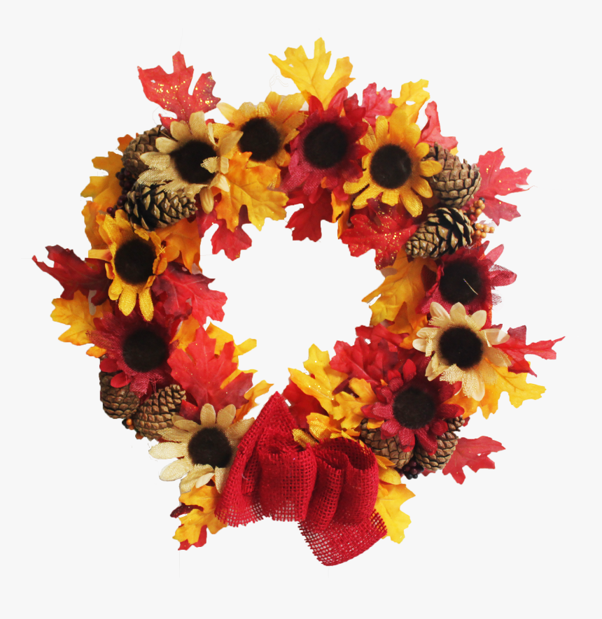 Fall Sunflower Wreath - Bouquet, HD Png Download, Free Download
