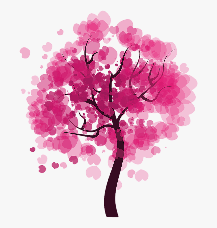 #love #heart #tree #watercolor #colorsplash #sakura - Watercolor Heart Tree, HD Png Download, Free Download
