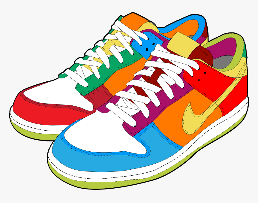 Colorful Sneakers Png Clipart - Shoes Clipart, Transparent Png, Free Download