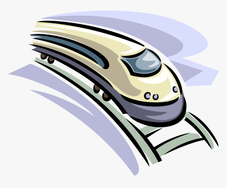 Vector Illustration Of High Speed Bullet Train Rail - Illustration, HD Png Download, Free Download