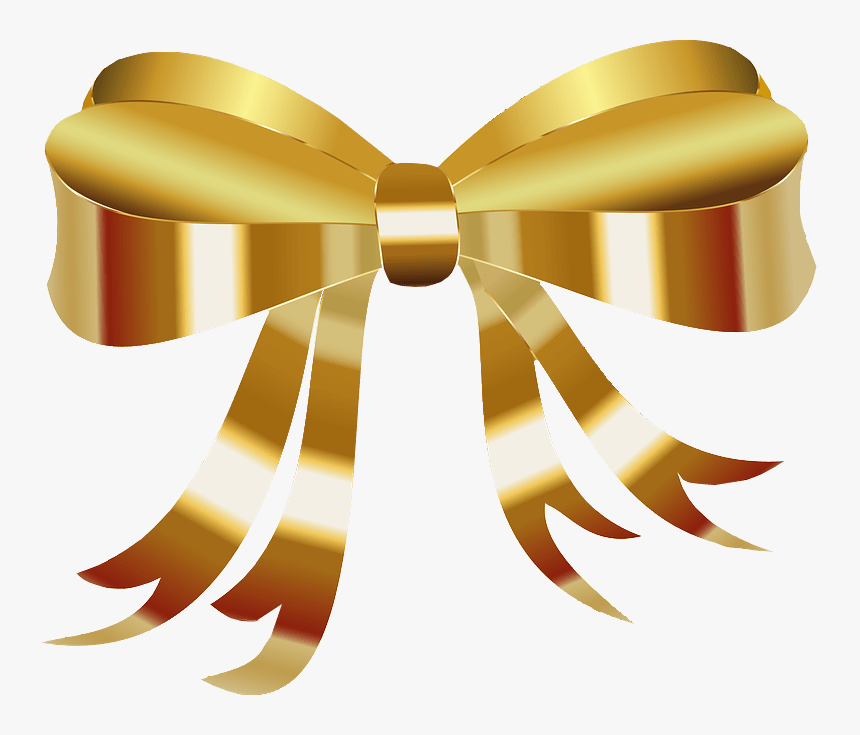 Golden Gift Bow Transparent Background Christmas Png Gold