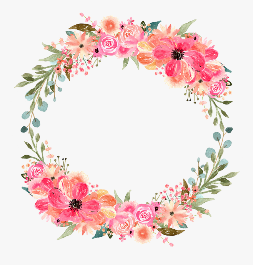 Clip Art Fall Floral Wreaths - Flower Circle Png Pink, Transparent Png, Free Download