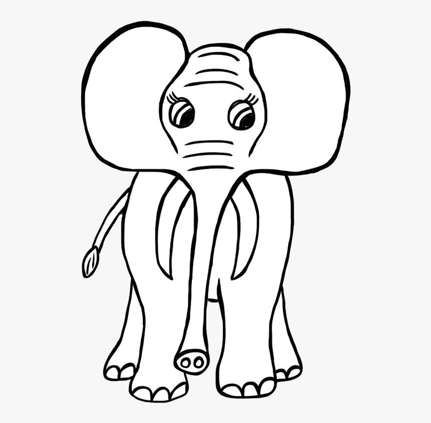 Transparent Elephant Clipart Black And White - Drawing Elephant And Lion, HD Png Download, Free Download