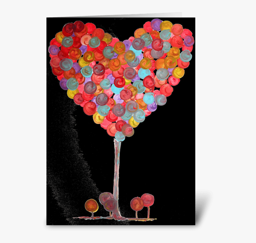 Bobbly Heart Tree Greeting Card - Heart, HD Png Download, Free Download