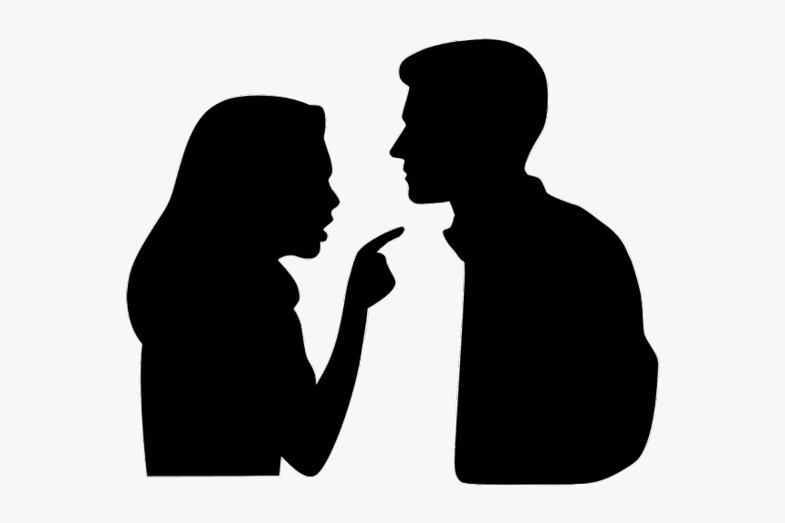 Anger Woman Female Husband - Silhouette Husband And Wife Png, Transparent Png, Free Download
