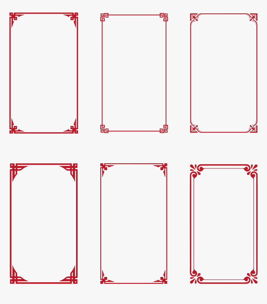 Simple Chinese Style Border Creative Classical Red - Chinese Line Vector Png, Transparent Png, Free Download