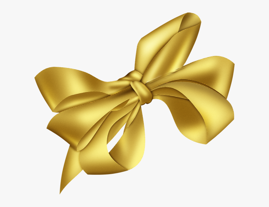 Transparent Clipart Bowtie - Gold Bow Clipart Transparent, HD Png Download, Free Download