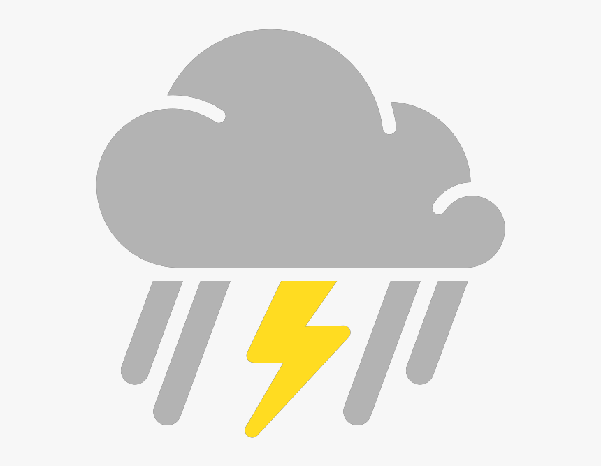 Simple Weather Icons Mixed Rain And Thunderstorms - Scattered Thunderstorm Weather Icon, HD Png Download, Free Download