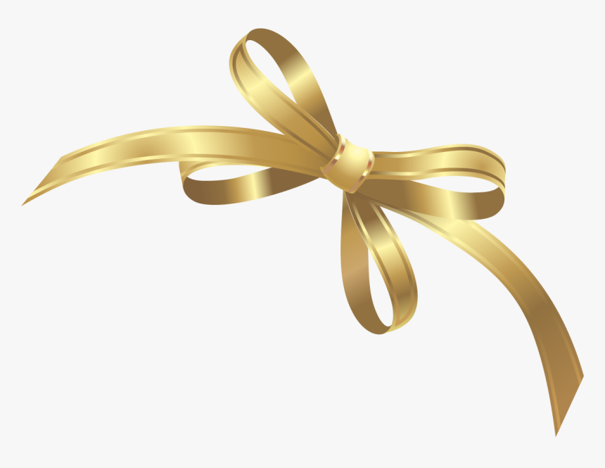 Vector Painted Golden Bow Png Download - Gift Gold Ribbon Png, Transparent Png, Free Download