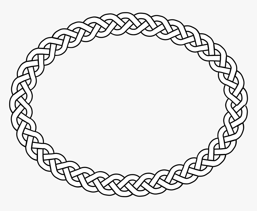 3 Plait Border Oval Medium 600pixel Clipart, Vector - Celtic Knot Circle, HD Png Download, Free Download