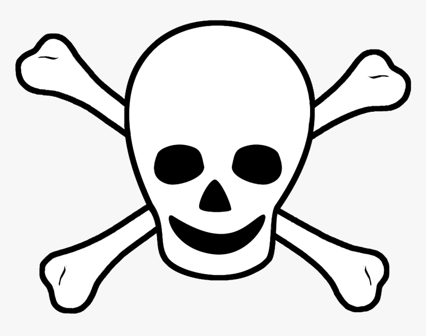 Pirate Sign Scull Bones - Pirate Clip Art Black And White, HD Png Download, Free Download