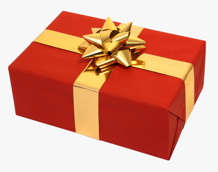 Red Gold Gift - Подарок Png, Transparent Png, Free Download