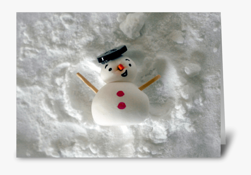 Snowman Snow Angel Greeting Card - Snowman, HD Png Download, Free Download