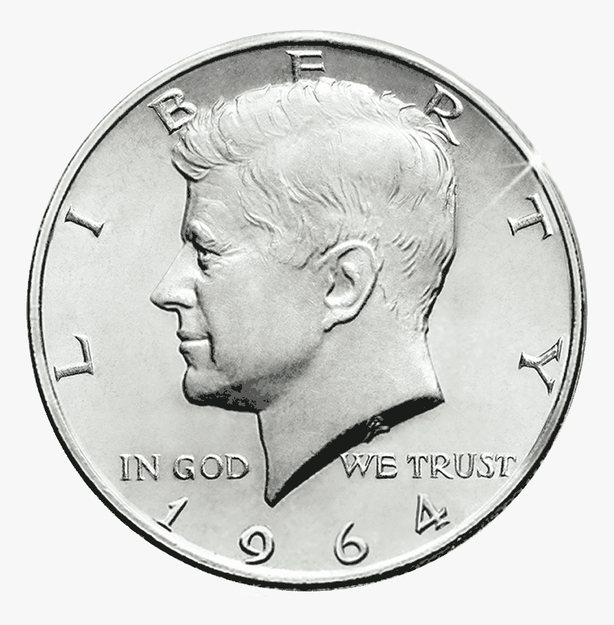 Pre-1964 90% Silver Us Half Dollar - 1964 Kennedy Half Dollar Gold And Silver, HD Png Download, Free Download