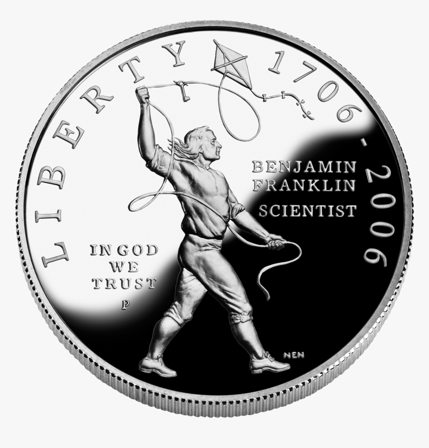 2006 Benjamin Franklin Silver Dollar - Benjamin Franklin Scientist Coin, HD Png Download, Free Download
