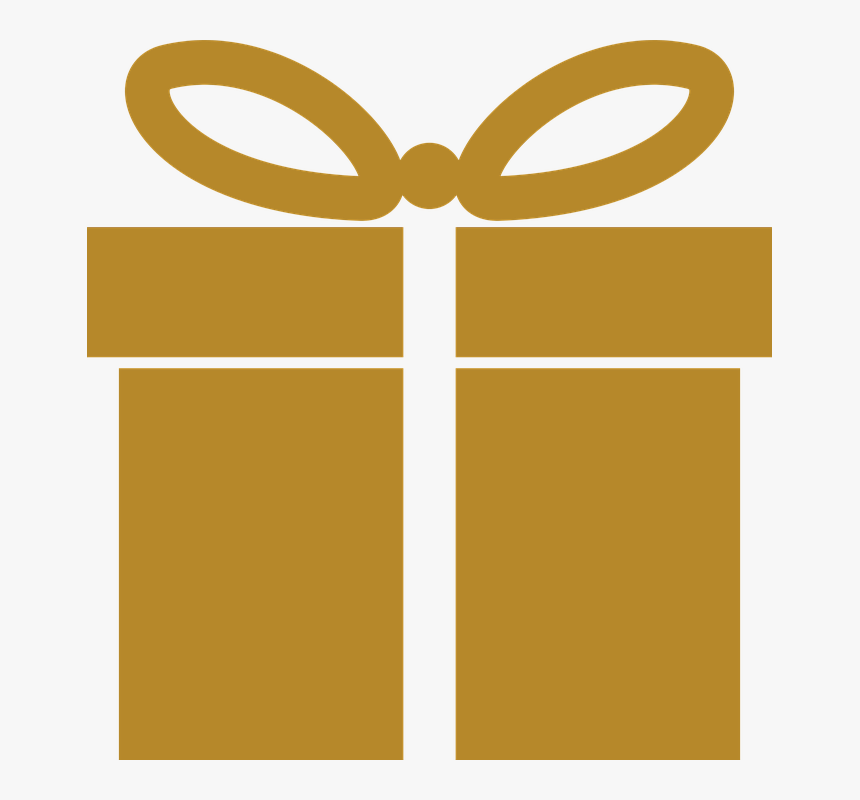 Gold, Icon, Present, Gift, Wrapped, Christmas, Holiday - Gold Gift Icon, HD Png Download, Free Download