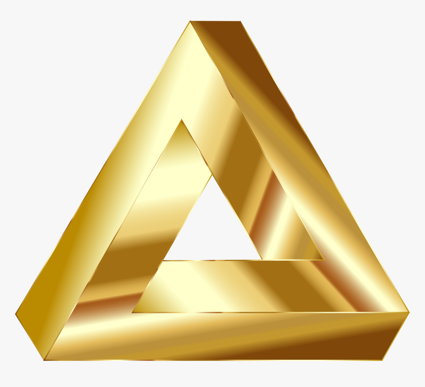 Penrose, Triangle, Optical Illusion, Abstract - Triangle Gold, HD Png Download, Free Download