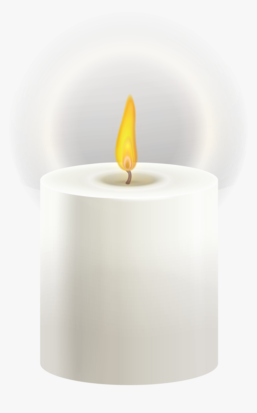 White Pillar Candle Png Clip Art - Burning Candle Png, Transparent Png, Free Download