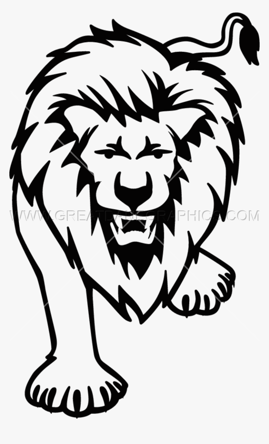 Circus Lion Png Black And White - Lion Drawing Transparent, Png Download, Free Download